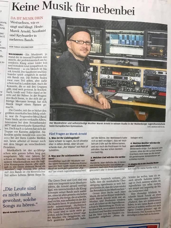 Marek Arnold in der regionalen Presse 05/2018